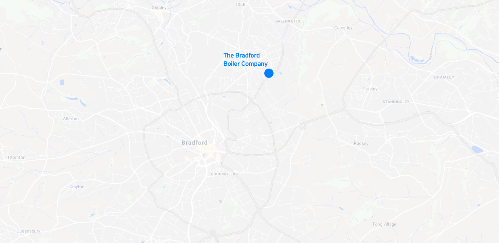 Map of Bradford Boiler Company Location